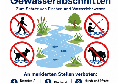 Betretungsverbot für Abschnitte des Gstaldenbachs und des Freibachs